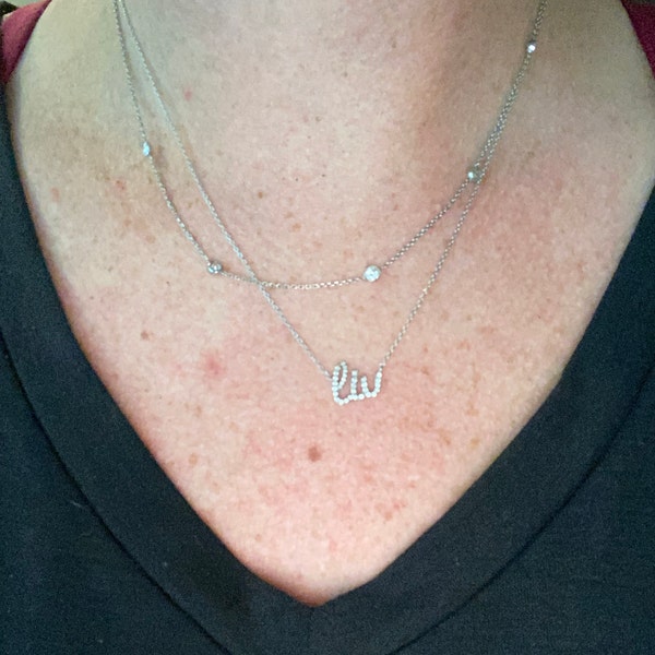 Diamond Name Necklace / 14k Personalized Diamond Name Necklace ...