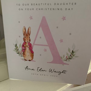 Carta De Padrino Tarjeta De Felicitación Bautismo Arco Iris Diciendo / Tarjeta Especial 3D Azul