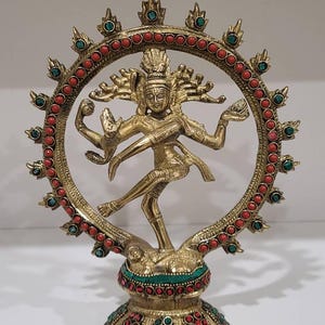 踊るシヴァ神ナタラジャ真鍮像、23 CM、真鍮製シヴァ神、真鍮製踊る