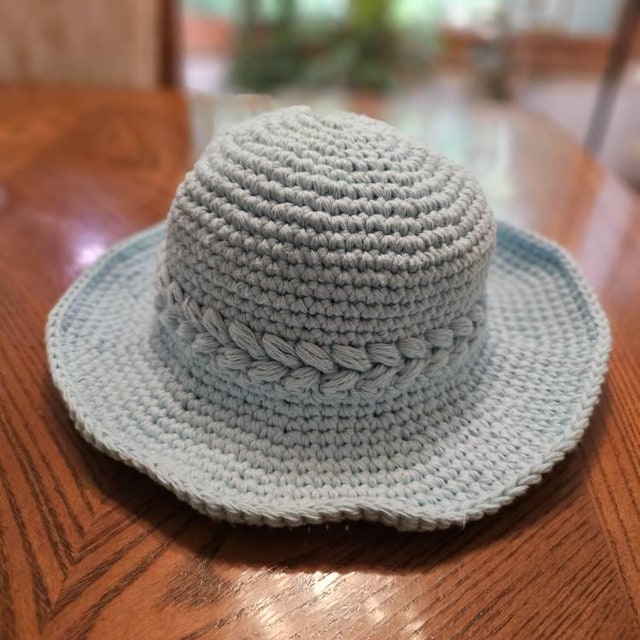 A customer's finished Wheatfield Sun Hat Crochet Pattern