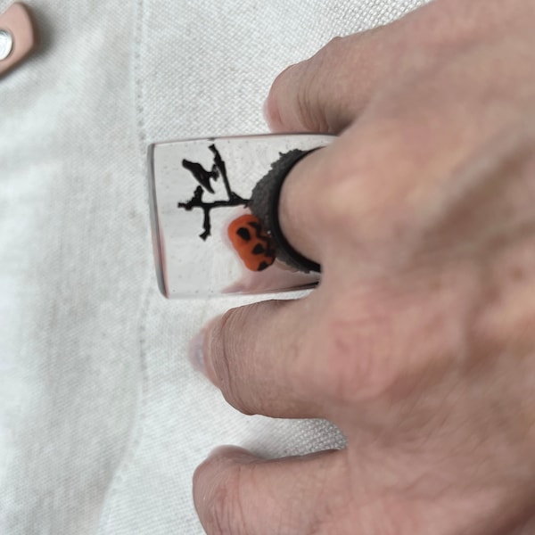 Zombie – Creepy Undead Ring With Three Black Hands and Fog on a Black ...