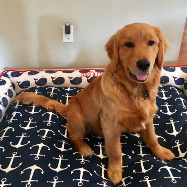 Large Dog Bed | Nautical Dog Bed | Puppy Bed | Beach Theme | Puppy ...