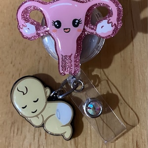 Uterus Badge Reel Ob Gyn Badge Holder L&D Badge Reel Retractable Badge ...