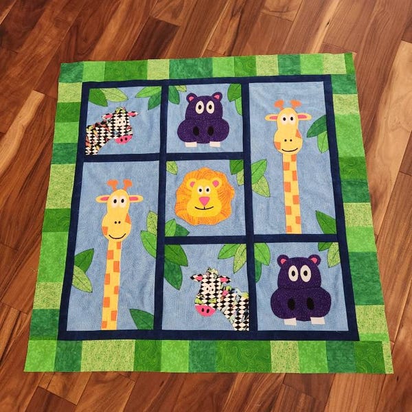 Blake's Jungle Quilt Pattern PDF - Baby Quilt PDF - Child Quilt PDF ...