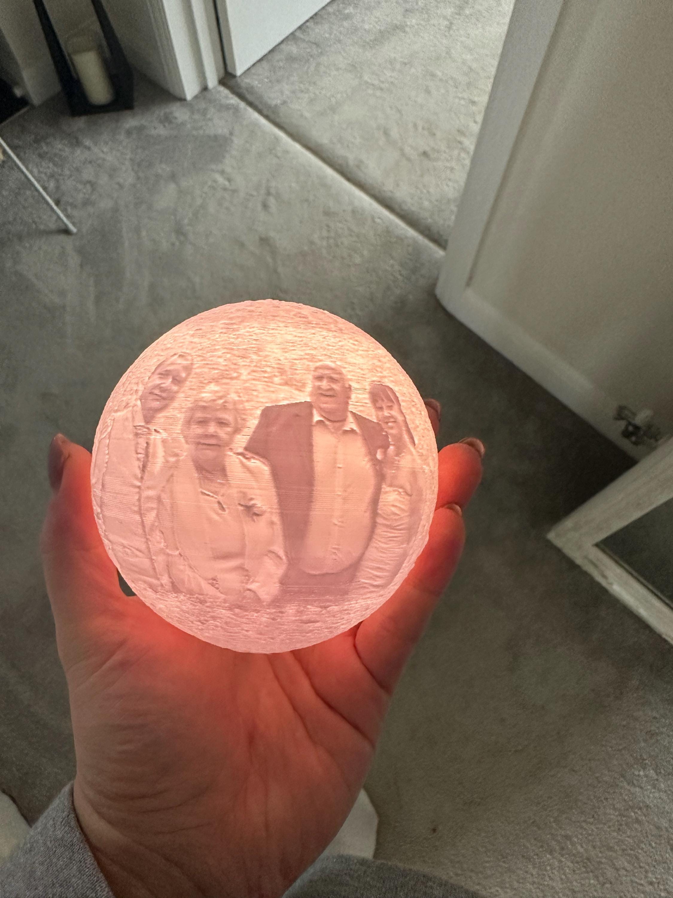 Personalized 3d Photo printed Lunar night Moon Lamp, Custom Photo Lunar Moon Lamp Night Light, Bedside lamp, Couples Gifts,Christmas Gift