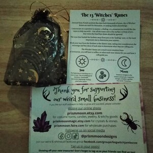 13 Witches Runes W/ Guide, Laser Engraved Wooden Witch's Rune Set