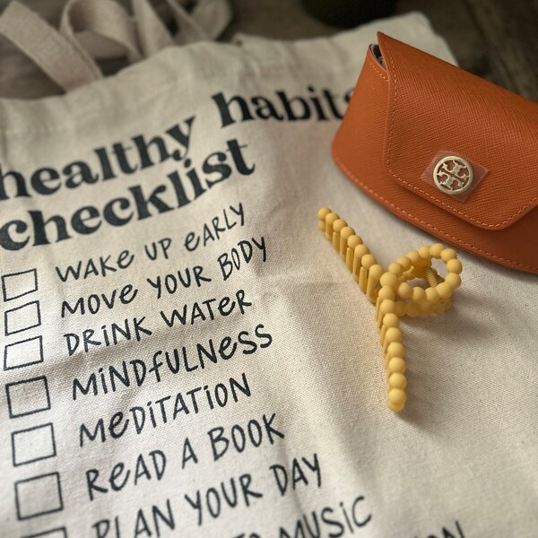 Healthy Habits Checklist Tote Bag by Allie Marie Digital Aesthetic Tote ...