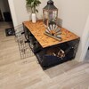 Image showcasing Modern Edge Wood Dog Crate Base, Walnut Stain, Safety Lip Secure Fit ...