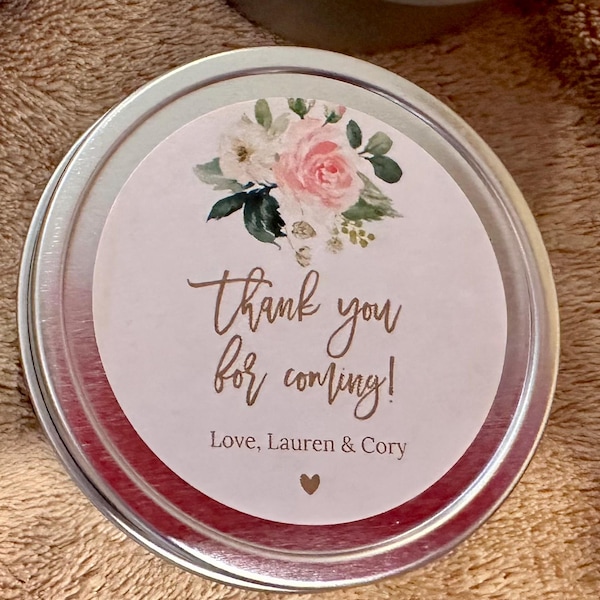 Wedding Favors/ Bulk for Guests / Blush Floral Candle Favors / Set of ...
