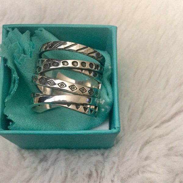 Boho Statement Ring, Sterling Silver Ring for Women, Chunky Ring, Long ...