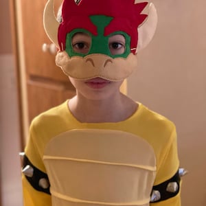 Bowser Embroidered Felt Mask kid & Adult Mask Pretend Play Halloween Costume  Dress up Mask Turtle Character Mask Turtlelike Mask 