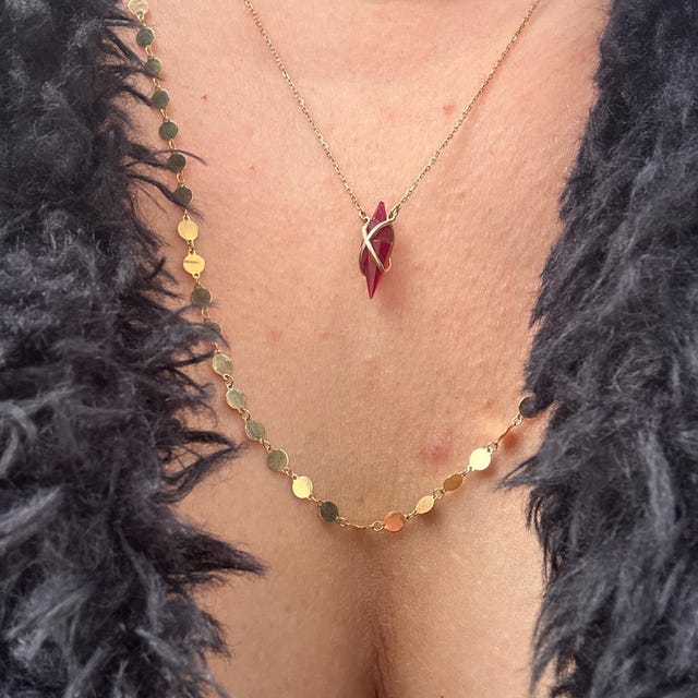 Mirror Chain* 14K Gold Mirror Chain Necklace for Women Gift