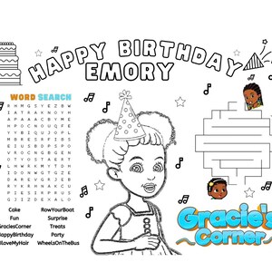 Gracie's Corner Editable Birthday Template Gracie's - Etsy