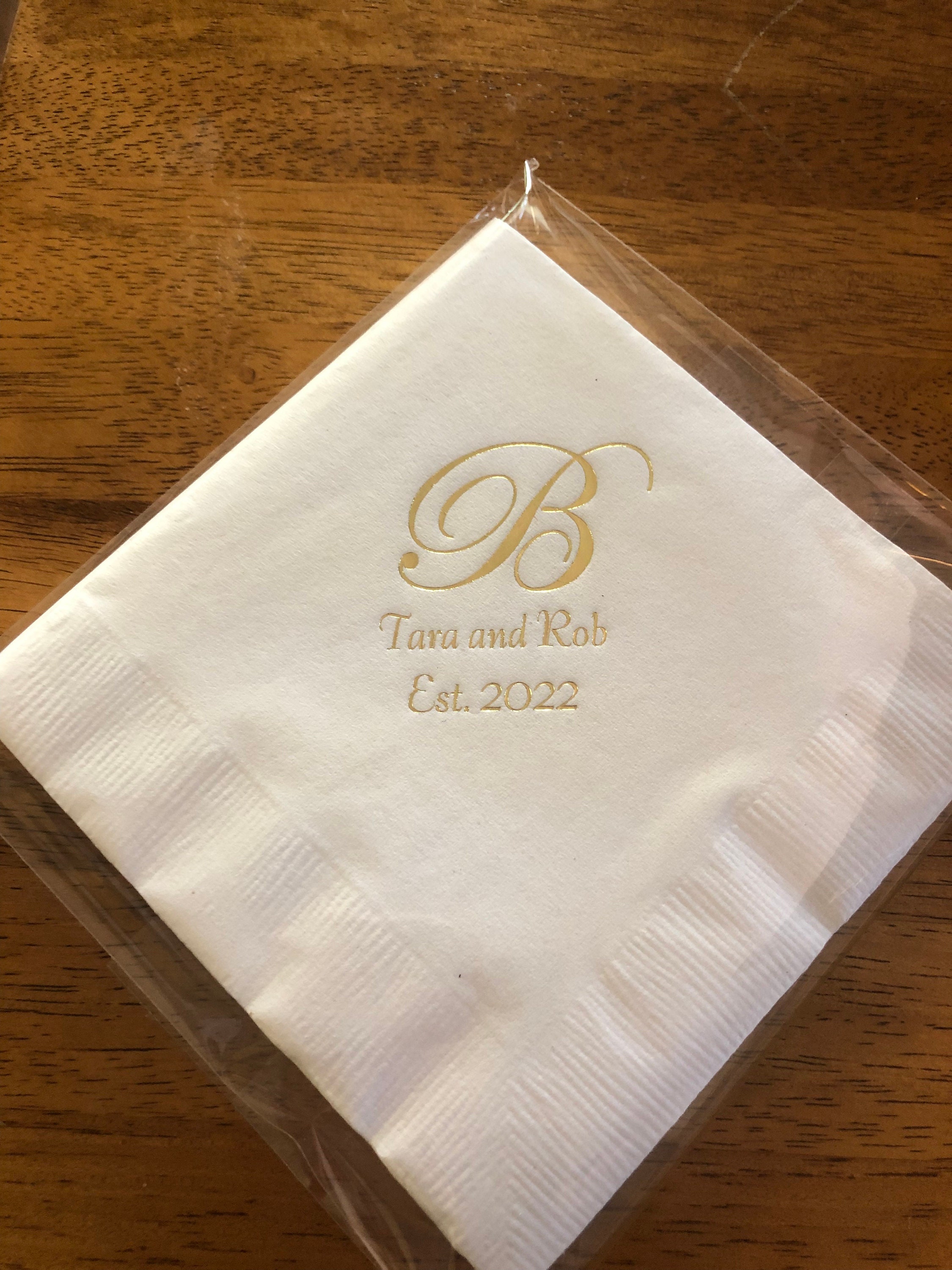 Monogrammed Wedding Napkins Personalized Wedding Reception Napkins Monogram, Party/Wedding Gift