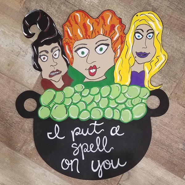 Hocus Pocus Cauldron- Unfinished Wood Laser Cutout, Door Hanger, Wreath ...
