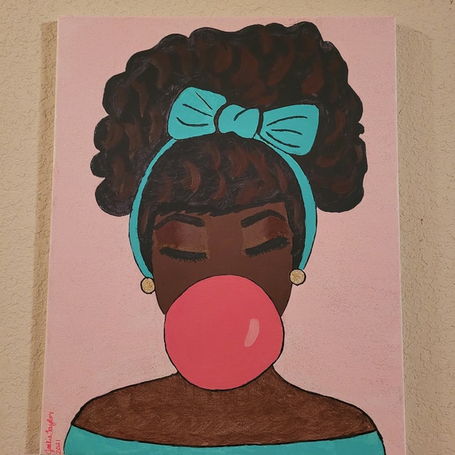 Bubblegum Poppin' Pre-Drawn Canvas – DragunfliDesignz