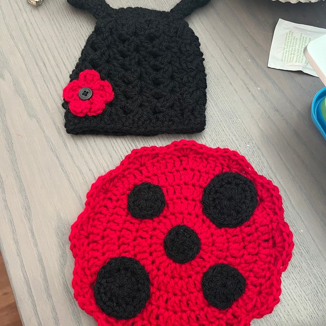 A customer's finished Ladybug and Bunny Newborn Crochet Patterns