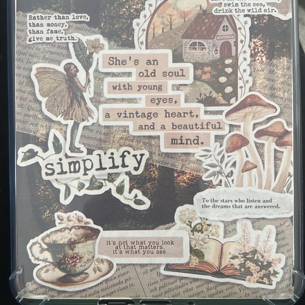 COTTAGECORE Kindle Insert for Clear Case - PRINTABLE- Paperwhite Basic ...