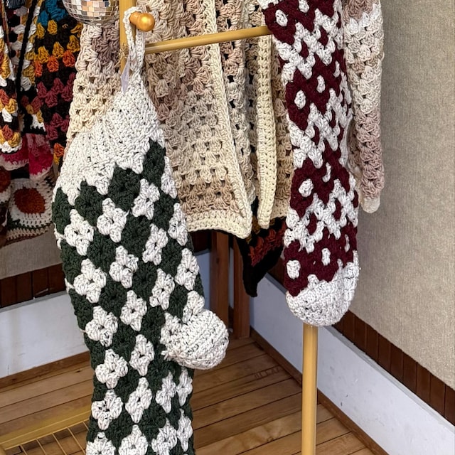 A customer's finished Granny All the Way Stocking Collection Crochet Pattern