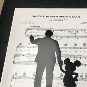 Walt Disney and Mickey Mouse Partners When You Wish Upon A Star 11.8" x 8.7" 