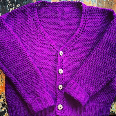 Crochet Pattern PDF / V-neck Button Cardigan / Easy Crochet Cardigan ...