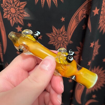 Flower Glass Pipe Glow in Dark Glass Pipe Beautiful - Etsy