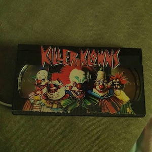 Klowns VHS Lamp, Horror Movie Lamp, Lamp Tapes 80s 90s, Retro VHS Lamp, Halloween Gift, Night Light Lamp, Table Lamp, Pick your own Movie