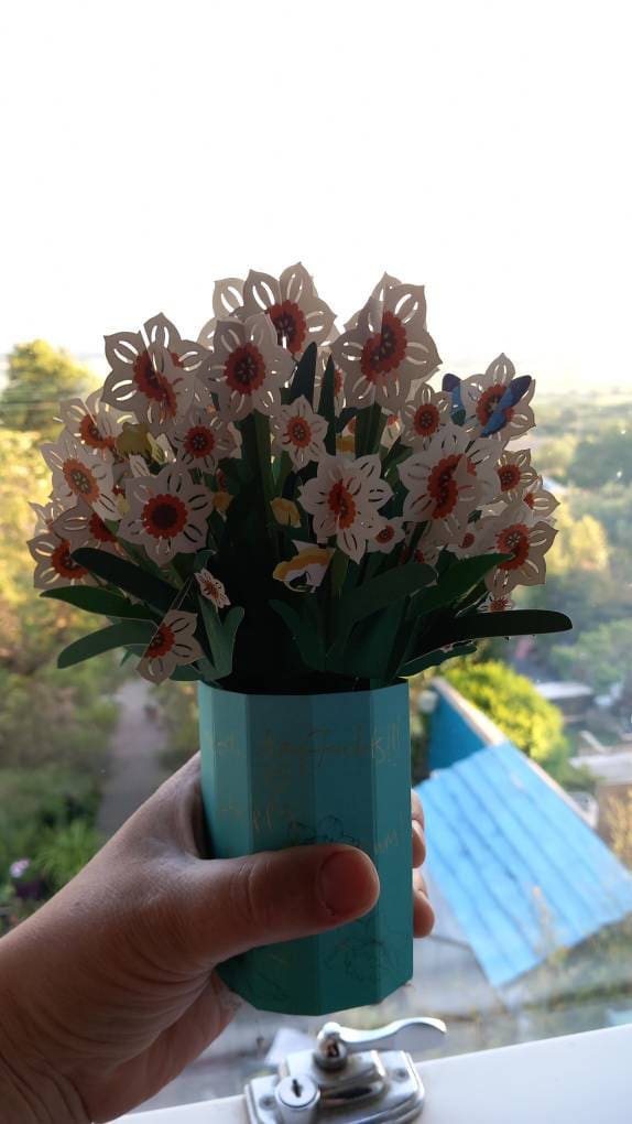 Cherry Bouquet - Pop Up 3D Card Father&#39;s Mother’s Day Birthday Valentines Wedding Anniversary Thank You Keepsake Blossoms will Last All Year