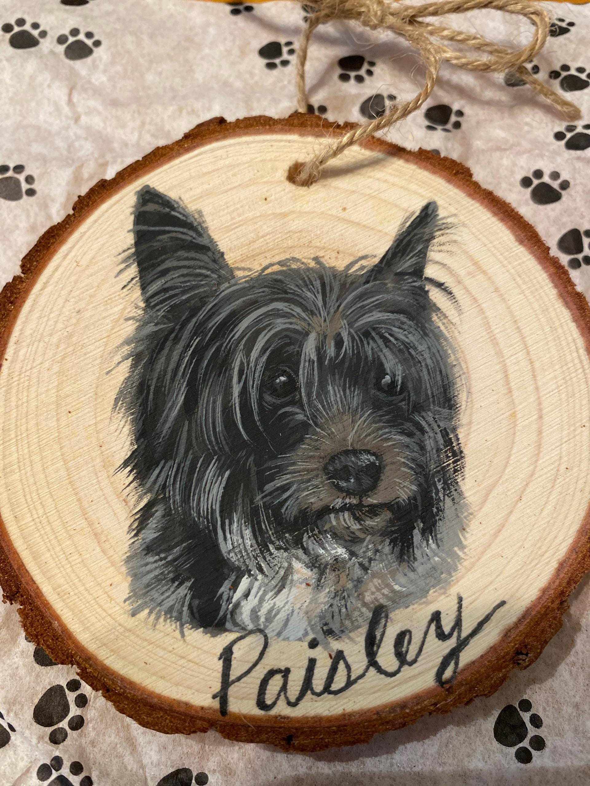 Custom Pet Portrait Ornaments, hand painted pet ornament, personalized pet memorial, pet lovers gift, custom dog portrait