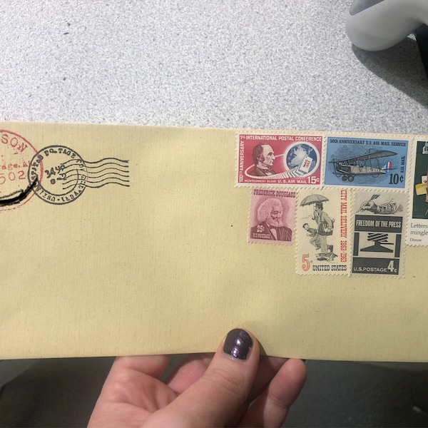 Custom Address Stamp, Round Return Address Stamp, Antique Postage ...