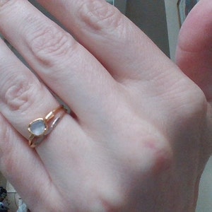 Customer photo from annapriesta, Dainty Raw Rose Quartz Ring in Sterling Silver