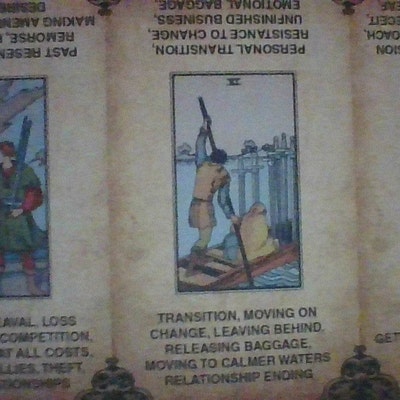 Printable Tarot Cards With Key Words Tarot Deck, Tarot Flash Cards ...