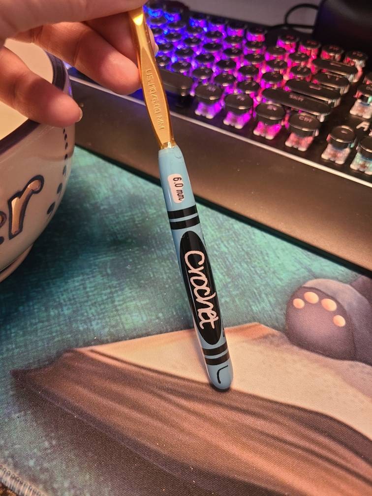 Colors of Kindness Crochet Hook, Crayon Crochet Hook, Crochet Hook, Ergonomic Crochet Hook, Custom Crochet Hook, Hooked by Holtby