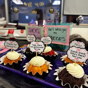 Cupcake Toppers Farewell Set of 12 Fine Go Saying Goodbye Moving Away ...