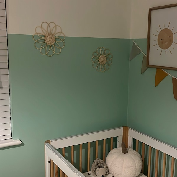 Handmade Rattan Flower Wall Hanging | Nursery Wall Decor | Boho Wall ...
