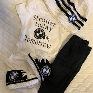 White Black Newborn Baby Set Bmw Logo, Baby Sneakers, Cute Baby Hat ...