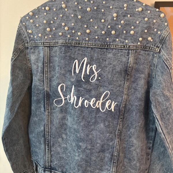 Bride Jean Jacket, Personalized Bridal Jean Jacket, Bride Denim Jacket ...