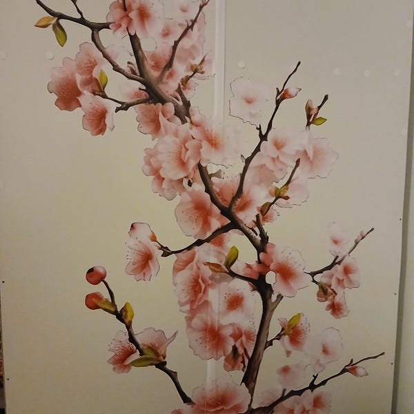 Cherry Blossom Corner Tree Wall Decal - Nursery Vinyl Sticker With ...