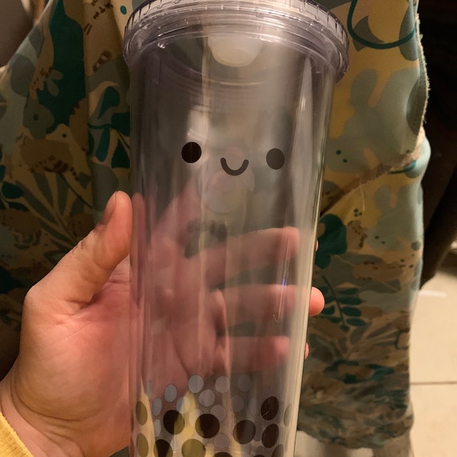 Taza Reutilizable De Vidrio Para Bubble Tea - 24 Oz (700 Ml), Con Pajitas De Acero, Limpiador Y Caja De Regalo (color Negro)