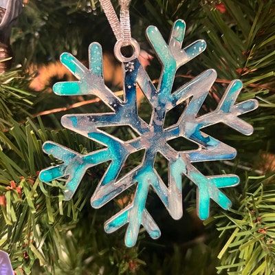 Alcohol Ink Christmas Tree Ornaments Resin Ornaments, Alcohol Ink Art