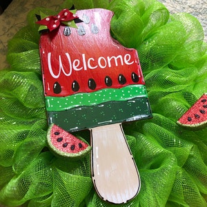 Welcome POPSICLE Watermelon SIGN Wall Art Door Hanger Plaque Pool ...