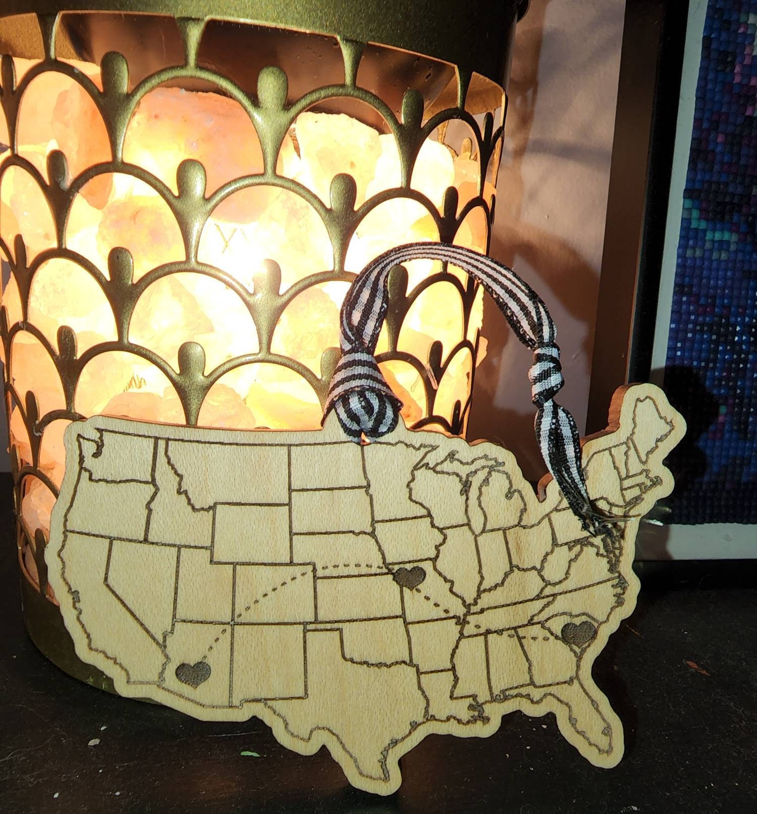 Long distance wooden ornament, Pick your states