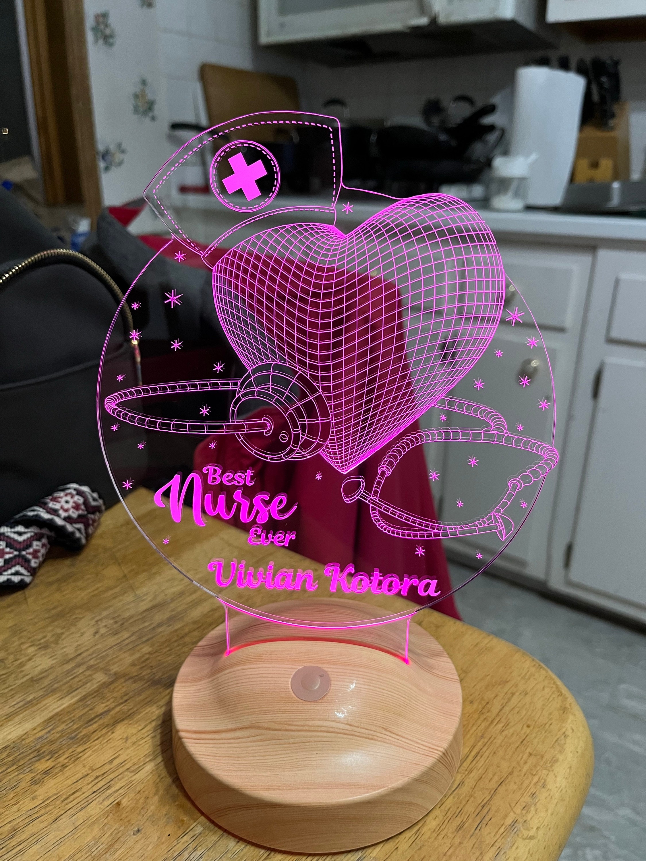 Unique Gift for Nurse, Best Nurse as a 3D Lamp, Thank You Gift for Nurse, Personalized Gift, Perfect for Clinic Office, Graduation Gifts