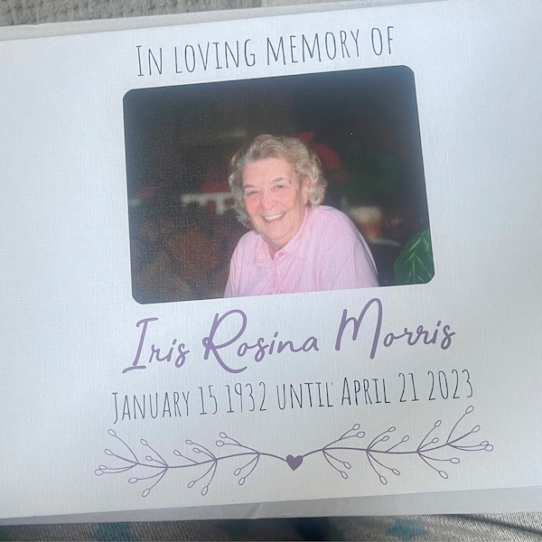 Frances Roxburgh Personalised Memorial Memory Photo Condolence Funeral Guest Book | Book ...