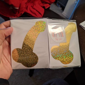 20 Holographic penis stickers, Adult content labels, Bachelorette party invitation seals, Bridal shower favors, Hen party stickers