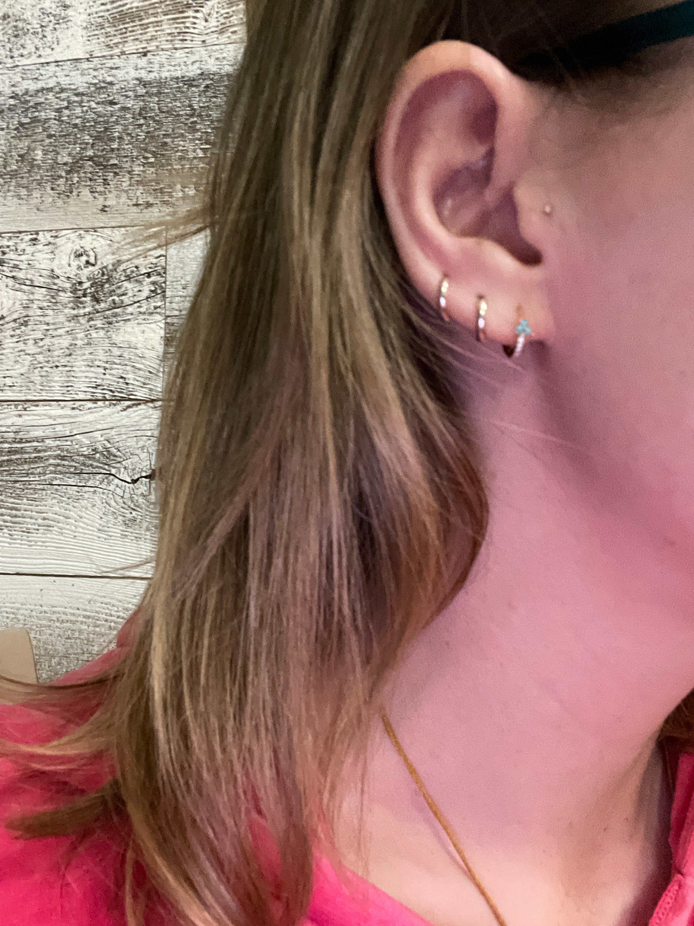 Turquoise hoop earrings - Onyx hoop earrings - Dainty hoops - Huggie earrings - Colored stone hoop earrings - Cz hoop earrings