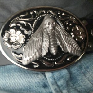 Metal Dead Head Moth Belt Buckle – Goth Punk Jewelry - Etsy display picture 3