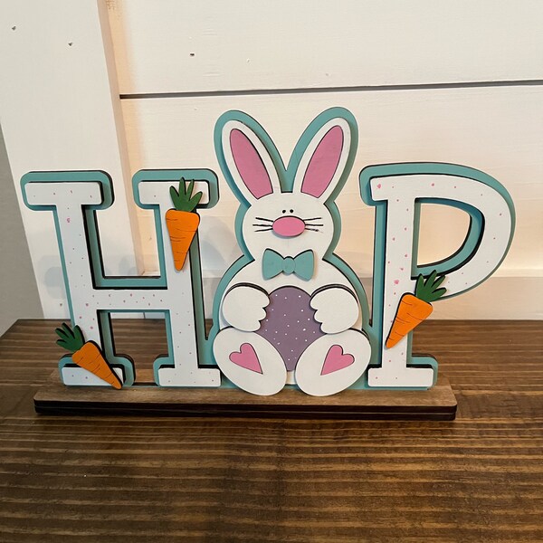 HOP Standing Bunny Shelf Sitter SVG | Laser Cut File | Glowforge ...