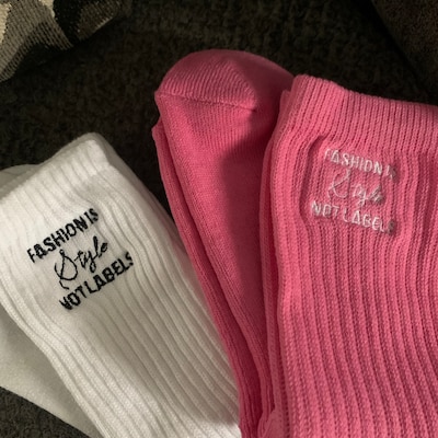 Custom Embroidered Socks With Your Name Logo Team Club - Etsy