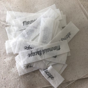Sew on name tags / clothing labels white organic cotton | Etsy